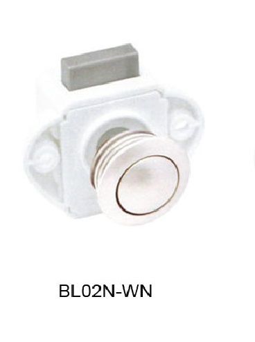 Mini Push Lock Set -Nickle Button -White Lock Case-BL02N-WN