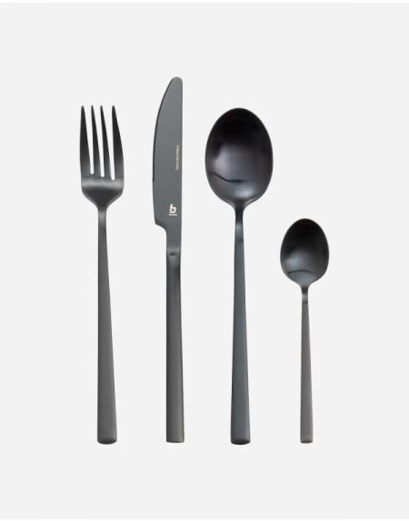 Industrial collection - Cutlery set - Ballona - 16 Pieces - 4 Persons - Black - Bo-Camp - 6102154