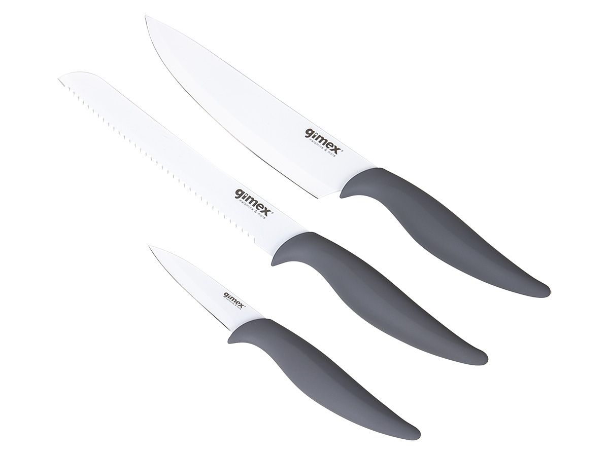 Knife set - Grey/White - 3 Pieces - Gimex - 6960191
