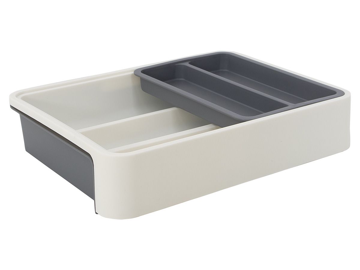 Cutlery drawer - Adjustable - Grey/White - Gimex - 6966099