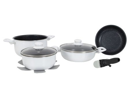 Cookware Set Induction White 7 Pieces - Gimex - 6977221