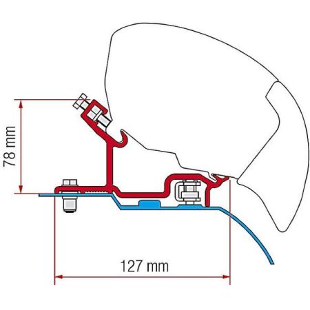 Fiamma F80 Adapter Bracket Kit for Ducato / Jumper / Boxer H3 After 06 - 98655-656