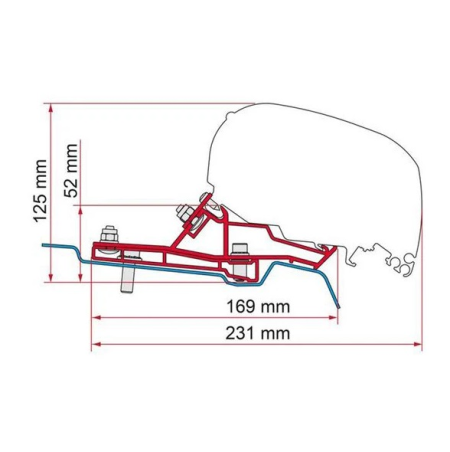 Adapter Ford Transit Van RHD H2-L3 340 - 98655Z189
