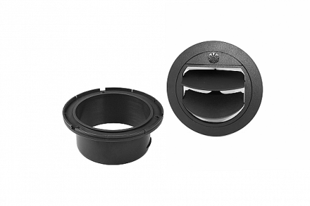Deflector closable Ø 75/90mm (Black) with Flange Kit - AT2-DCFKD90-BK