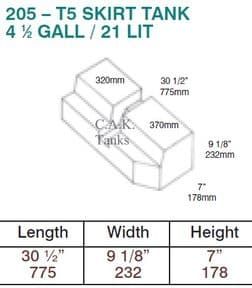 VW T5/T6/t6.1 Underbody Waste Tank- 21 Litre CAK-205W