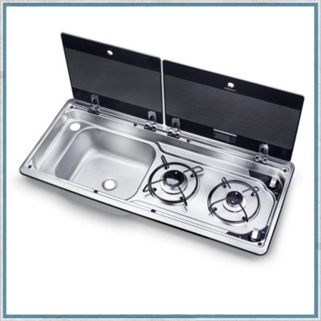 MO9722 Left Hand Sink Dometic - W Gas Lid Shut Off 9620017484