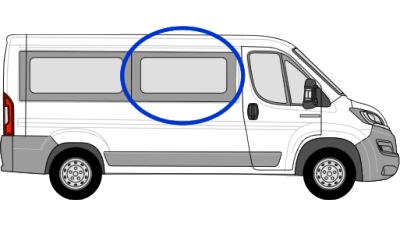 O/S/F Sliding Window in Privacy Tint- Fiat Ducato/Peugeot Boxer/Citroen Relay MWB/LWB/XLWB BOXE06RPFO LWB