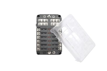 12Way ATC / ATO Fuse Holder Blocks With Negative Bars and LED Fault Lights - Sterling Power - FH12W