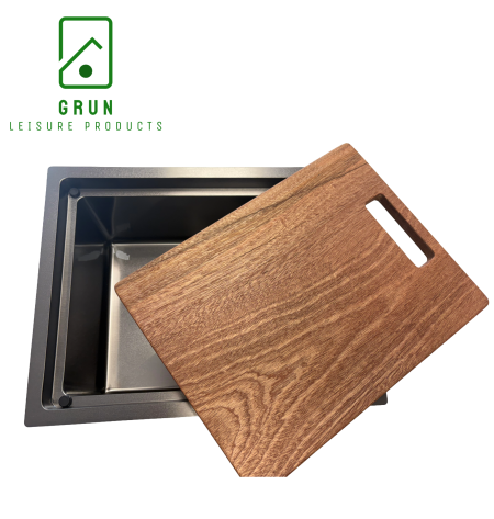 Stainless Steel Sink Rectangular Gunmetal Grey-Hand Made - GR669D