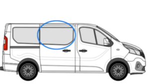 O/S/F Sliding Window in Privacy Tint - Trafic/Vivaro X82 (2014 >2021*) TRAF14RPFO
