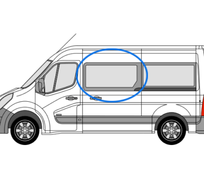 N/S/F Sliding Window In Privacy Tint - Renault Master 2010> / Nissan NV400 (MWB/LWB/XLWB) MAST10LPFOLWB