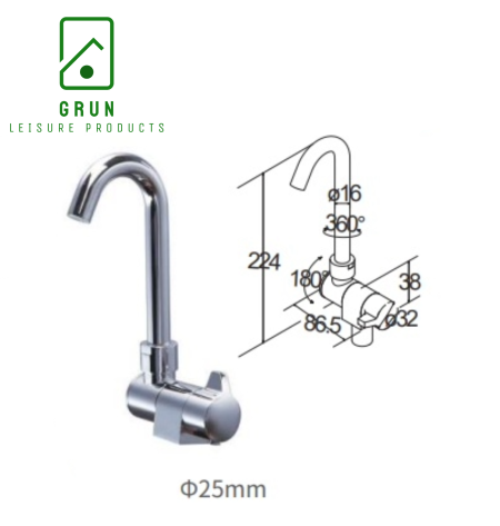 Cold Tap, Folding & Rotating - Grun GRS082