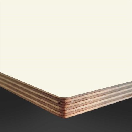 Soft White Satin Laminate Birch Ply 15mm RAL9016