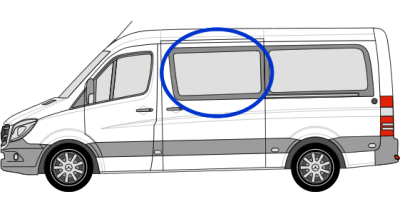 N/S/F Sliding Privacy Glass - VW Crafter/Mercedes Sprinter MWB/LWB SPRI06LPFOLWB