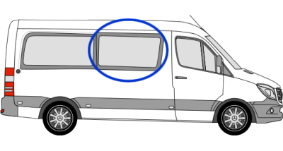 O/S/F Sliding Privacy Glass - VW Crafter/Mercedes Sprinter MWB/LWB SPRI06RPFOLWB