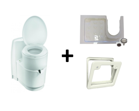 Thetford C223CS OEM Toilet with Shower Tray Left/Right, Waste Outlet & Service Door