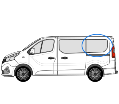 N/S/R (Rear) Fixed Window in Privacy Tint - Trafic/Vivaro X82 (2014 >) LWB W1882