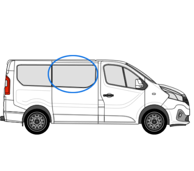 O/S/F Fixed Window in Privacy Tint - Trafic/Vivaro X82 (2014 >2021*) TRAF14RPFF