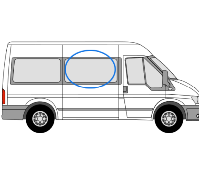 O/S/F Sliding Window in Privacy Tint - Ford Transit 2000-2013 MWB/LWB TRAN00RPFOLWB