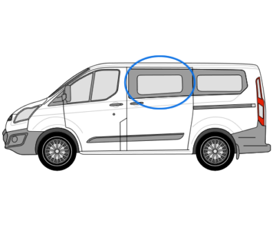 N/S/F Fixed Window in Privacy Tint - Ford Transit Custom (SWB/LWB) CUST14LPFF