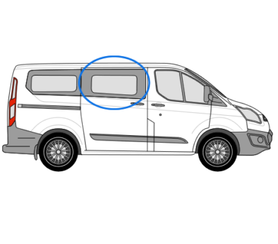 O/S/F Fixed Window in Privacy Tint - Ford Transit Custom (SWB/LWB) W104