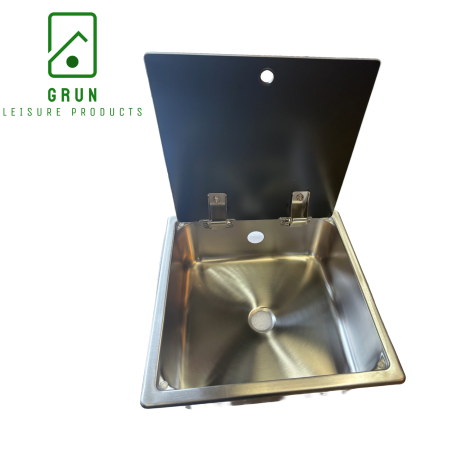 Square Sink with Glass Lid- Compact -Grun Leisure Products GR549B